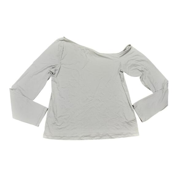 Wilfred Aritzia Light Blue Off Shoulder Long Sleeve Top XL Minimalist Stretch - Picture 1 of 5